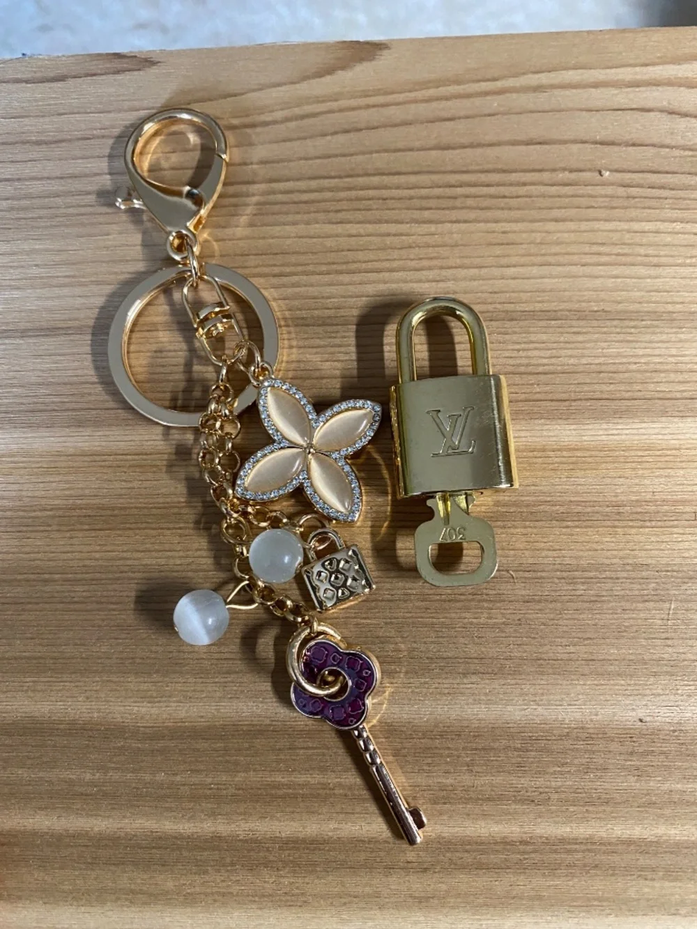 Authentic Louis Vuitton Padlock & Key Set #307 + Free Gift Charm